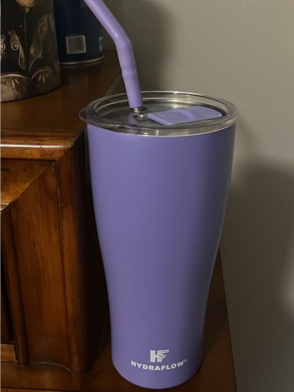 HydraFlow Lavender Insulated Tumbler with Straw and Spill-Resistant Lid